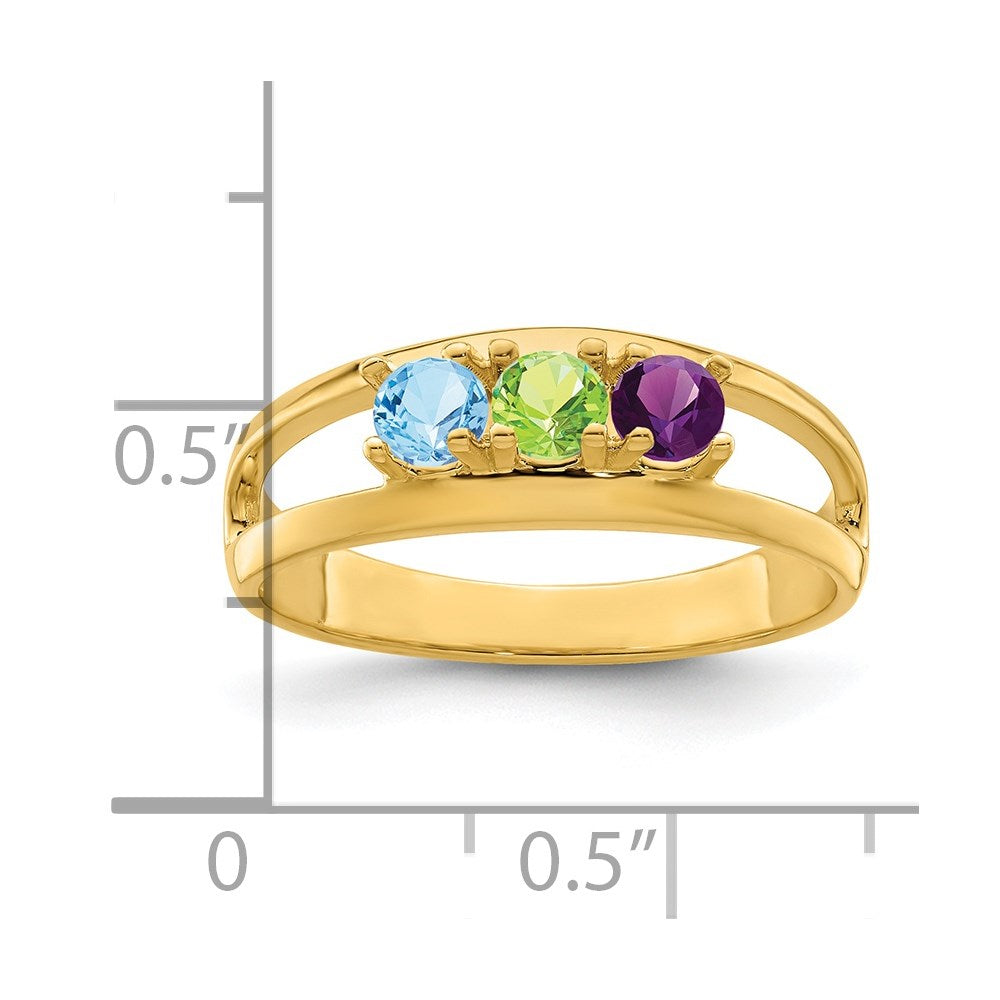 14k Synthetic Family Jewelry Ring