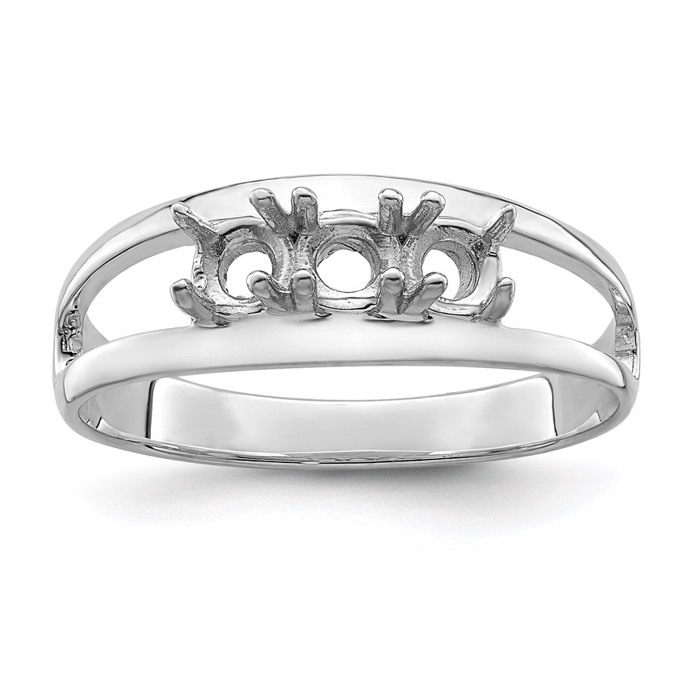 Sterling Silver Rhodium-plated Synthetic 3 Stone Mother's Ring