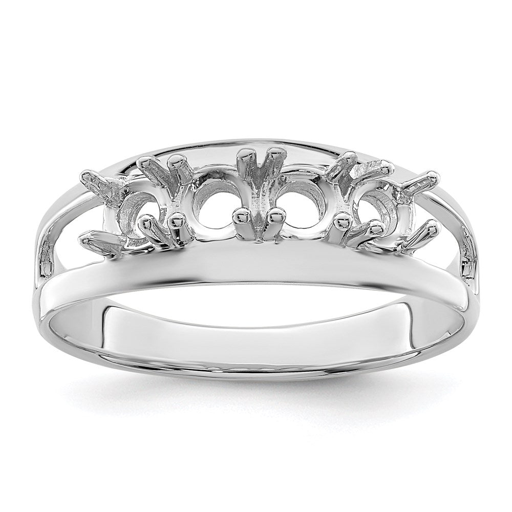 Sterling Silver Rhodium-plated Synthetic 4 Stone Mother's Ring