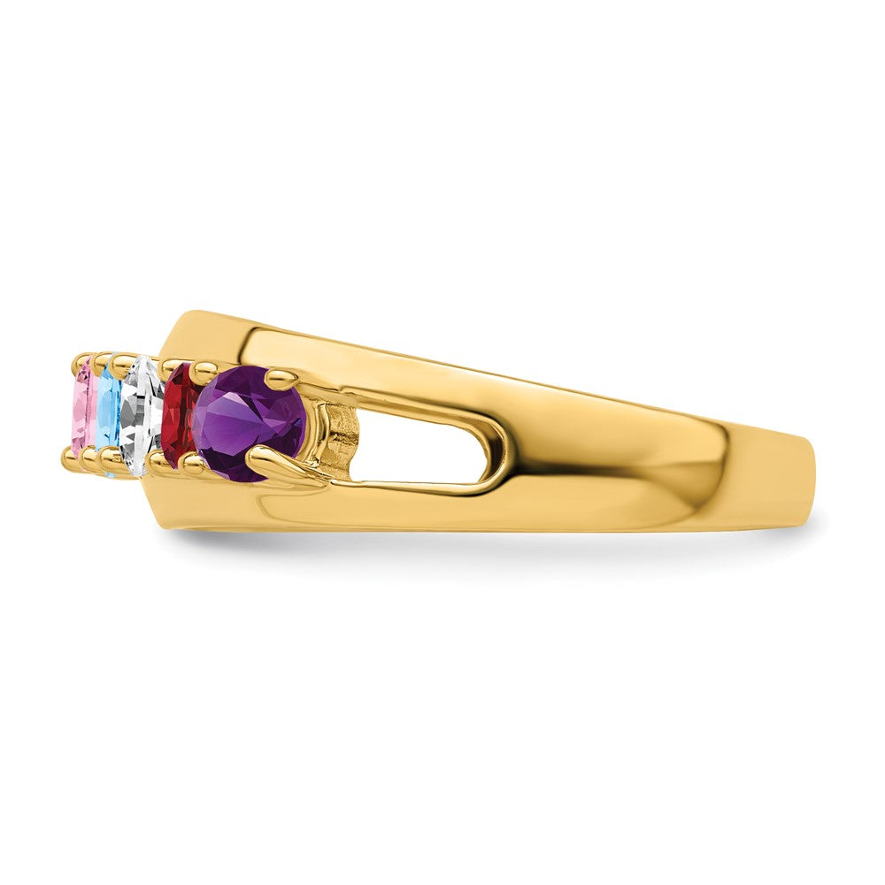 14k Synthetic Family Jewelry Ring
