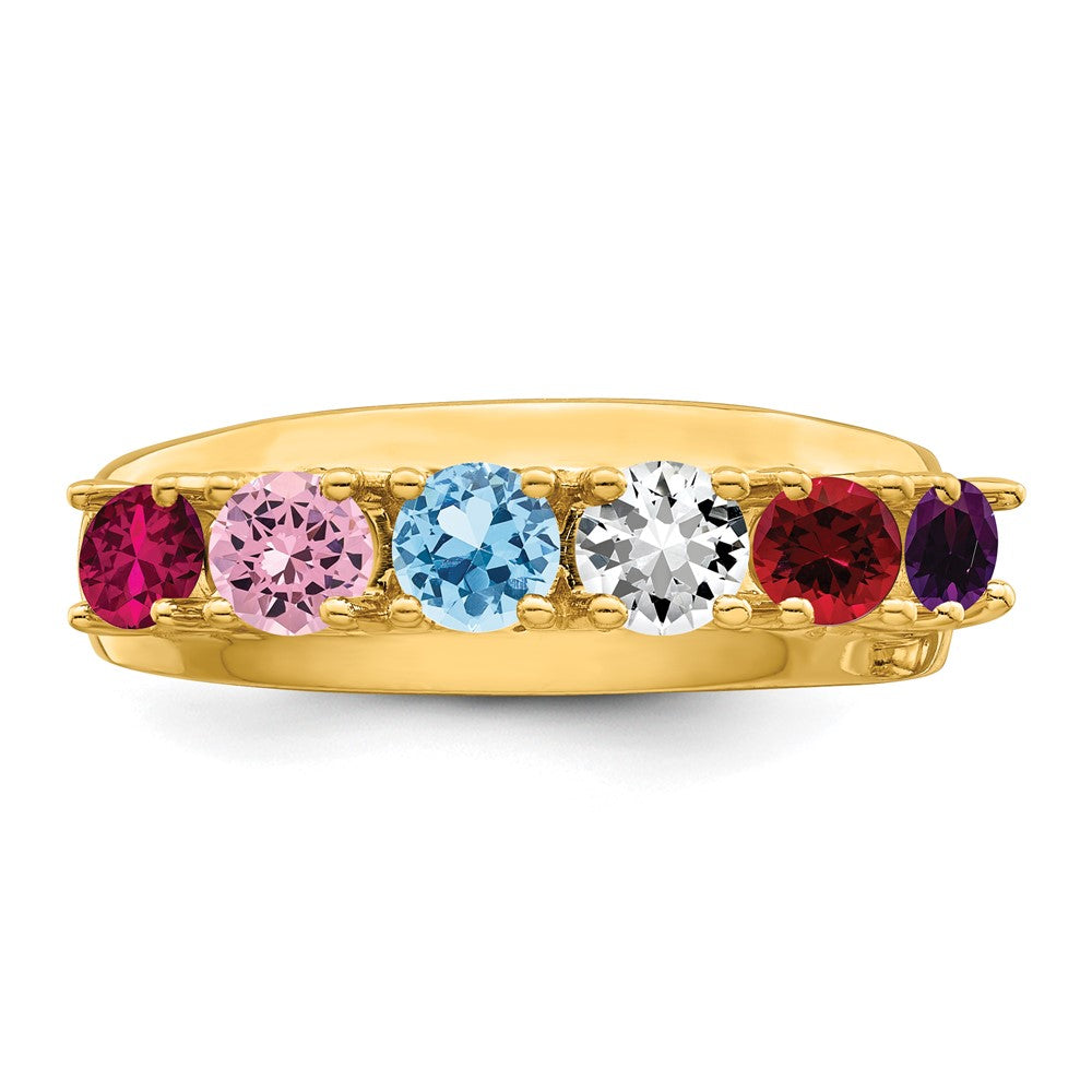 14k Synthetic Family Jewelry Ring
