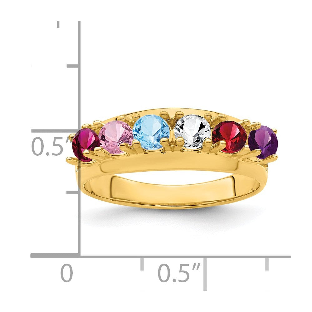 14k Synthetic Family Jewelry Ring