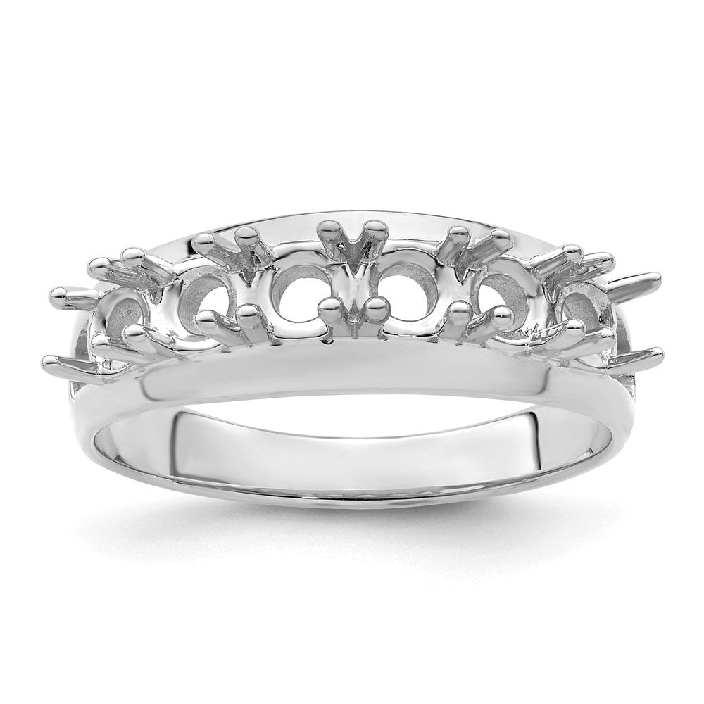 Sterling Silver Rhodium-plated Synthetic 6 Stone Mother's Ring