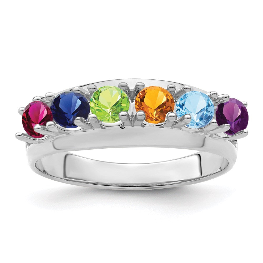 14k White Gold Family Jewelry Ring