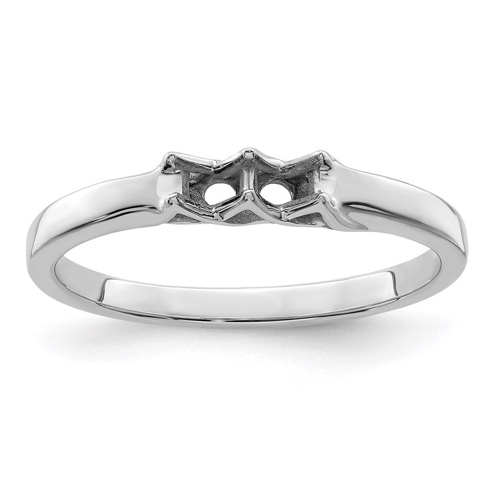 Sterling Silver Rhodium-plated Synthetic 2 Stone Mother's Ring