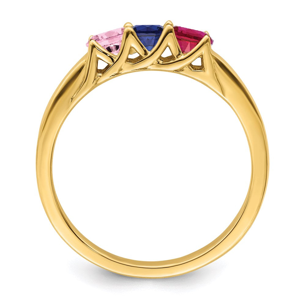 14k Genuine 3 Stone Mother's Ring
