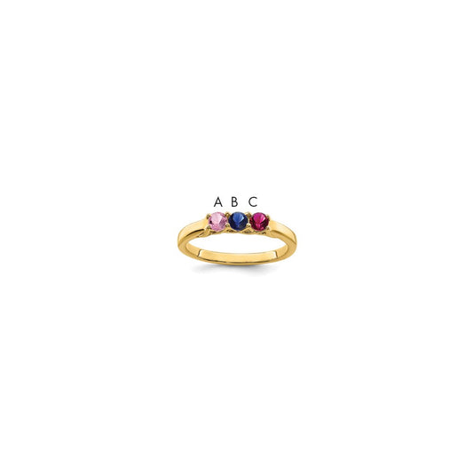 14k Synthetic Family Jewelry Ring