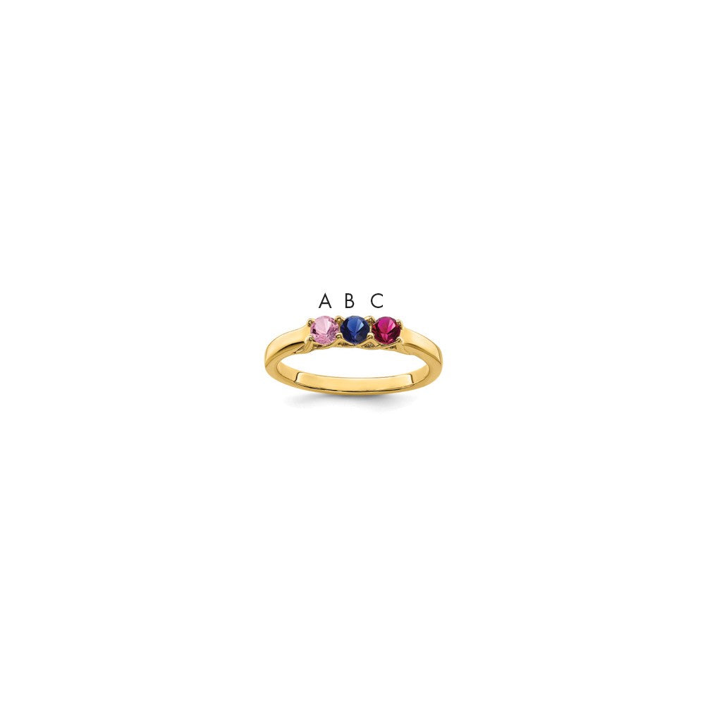 14k Genuine 3 Stone Mother's Ring