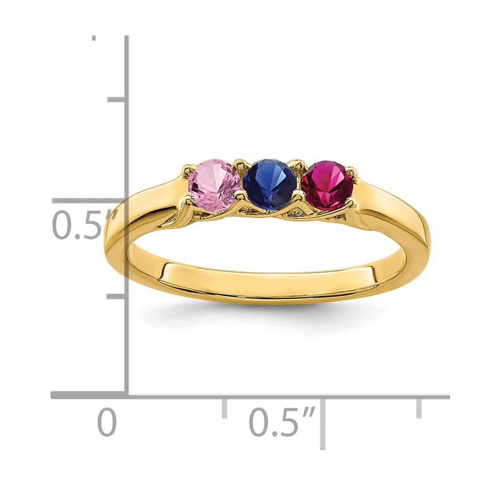 14k Synthetic Family Jewelry Ring