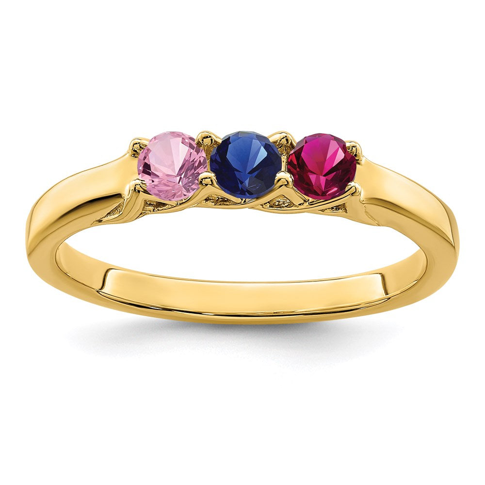 14k Synthetic Family Jewelry Ring