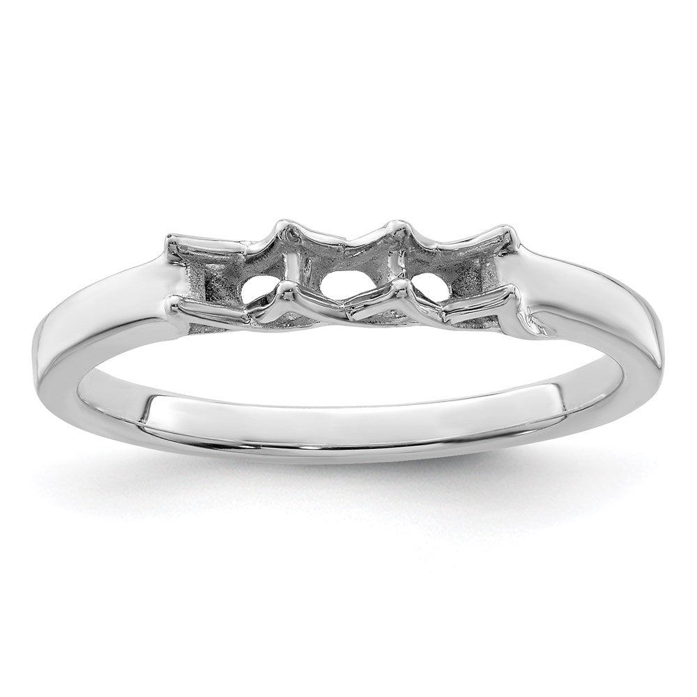 Sterling Silver Rhodium-plated Synthetic 3 Stone Mother's Ring