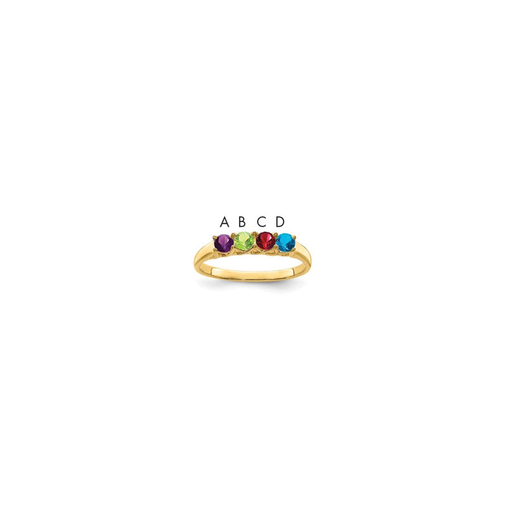 14k Genuine 4 Stone Mother's Ring