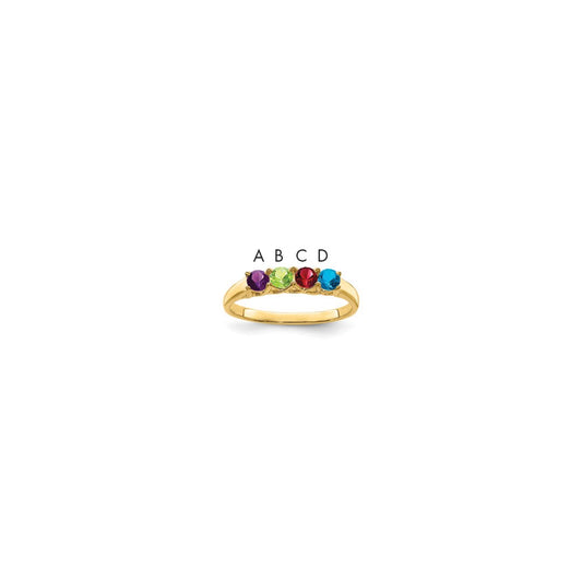 14k Genuine 4 Stone Mother's Ring