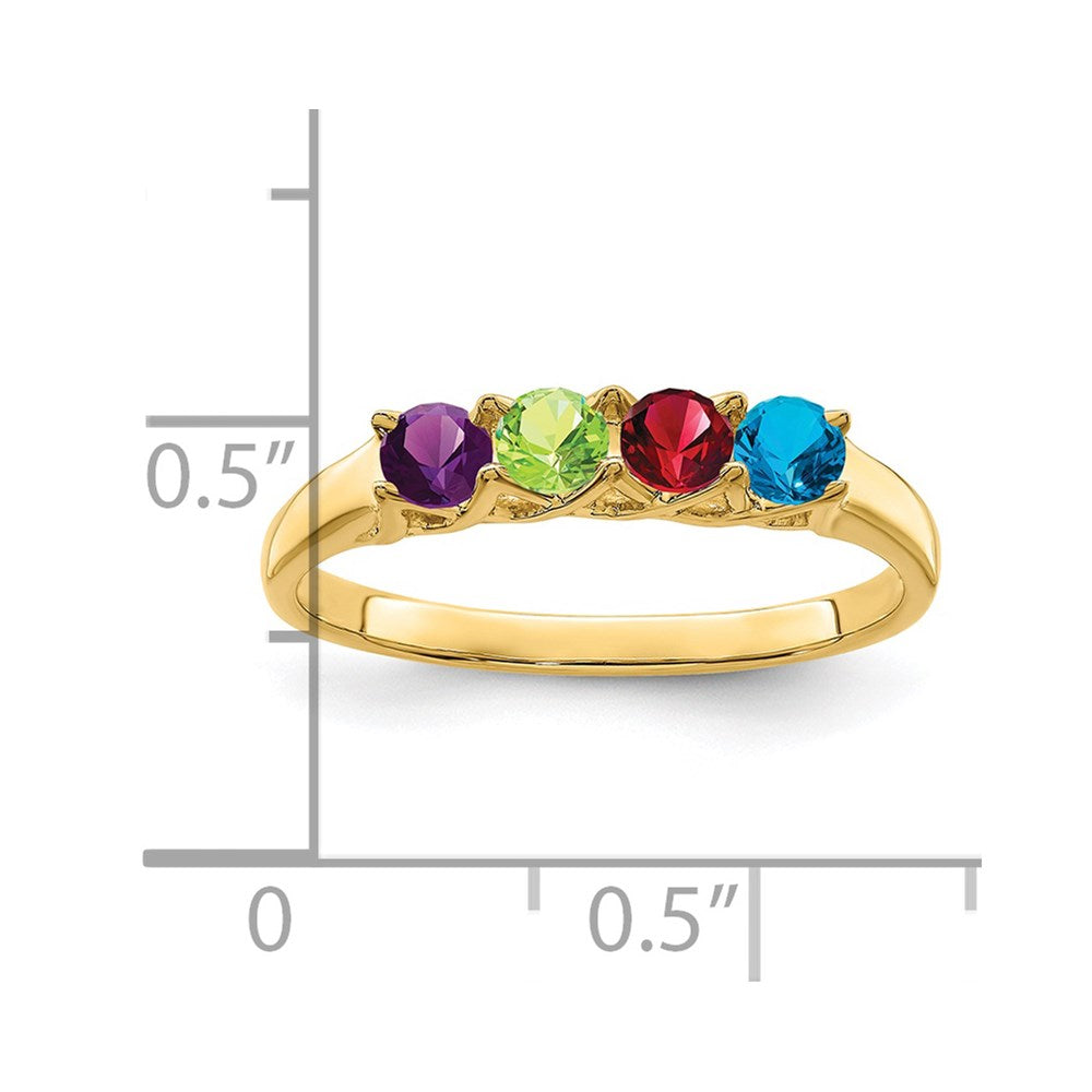 14k Synthetic Family Jewelry Ring