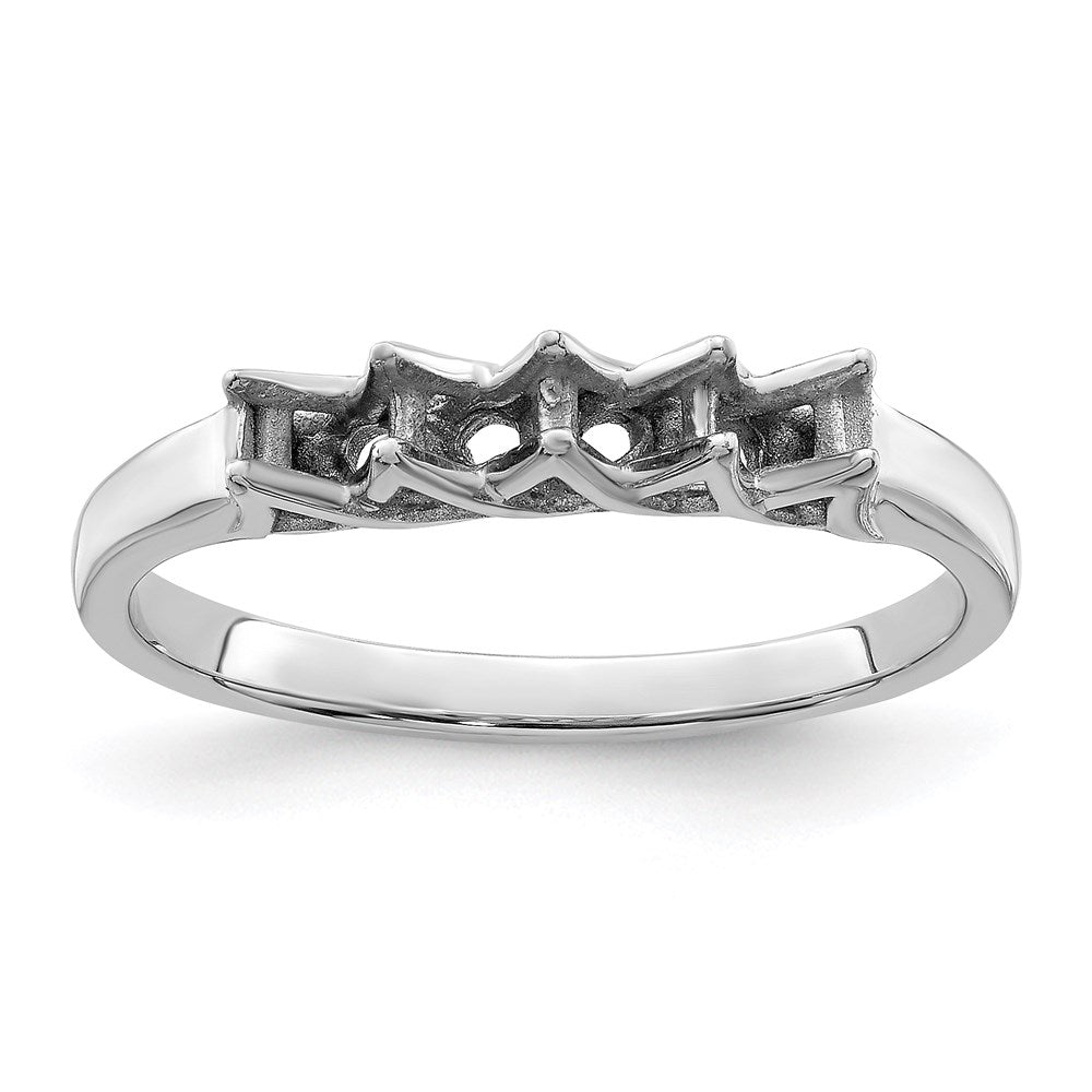 14k White Gold Synthetic Family Jewelry Ring