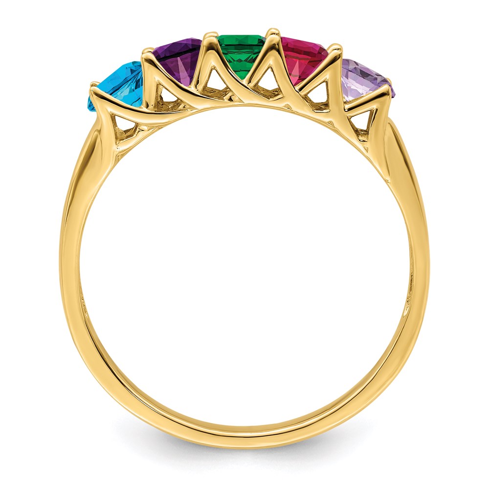 14k Genuine 5 Stone Mother's Ring