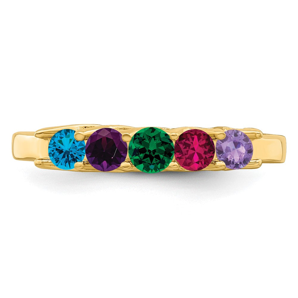 14k Genuine 5 Stone Mother's Ring