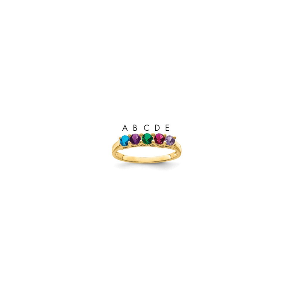14k Genuine 5 Stone Mother's Ring