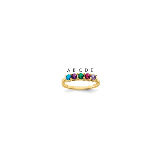 14k Genuine 5 Stone Mother's Ring