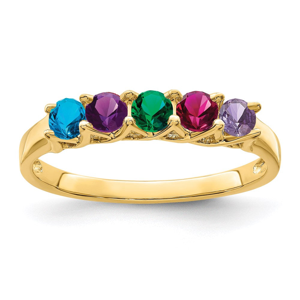14k Genuine 5 Stone Mother's Ring