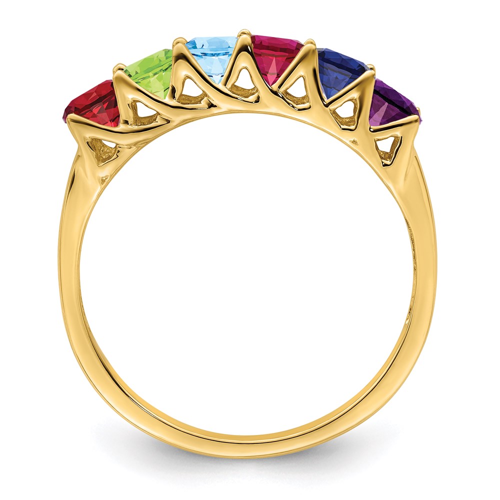 14k Synthetic Family Jewelry Ring