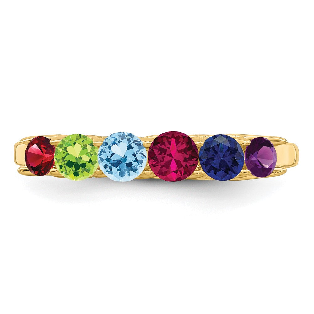 14k Genuine 6 Stone Mother's Ring