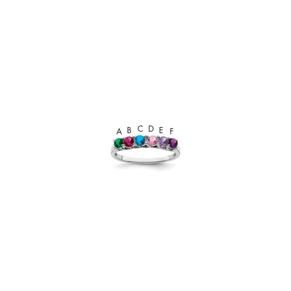 14k White Gold Family Jewelry Ring