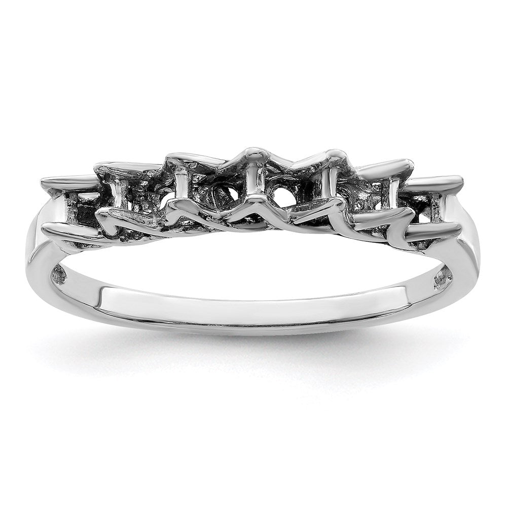 14k White Gold Synthetic Family Jewelry Ring