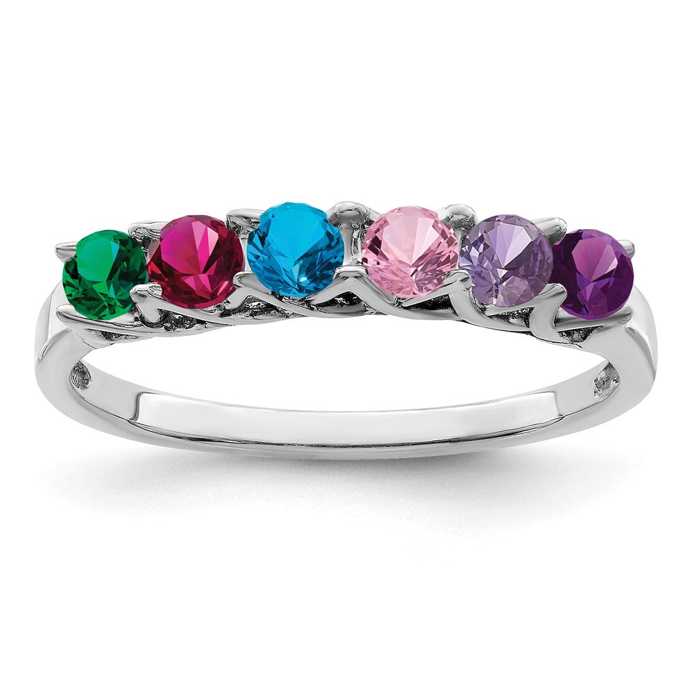 14k White Gold Family Jewelry Ring