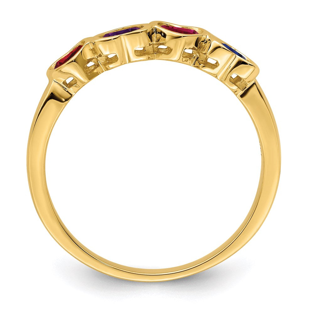 14k Synthetic Family Jewelry Ring