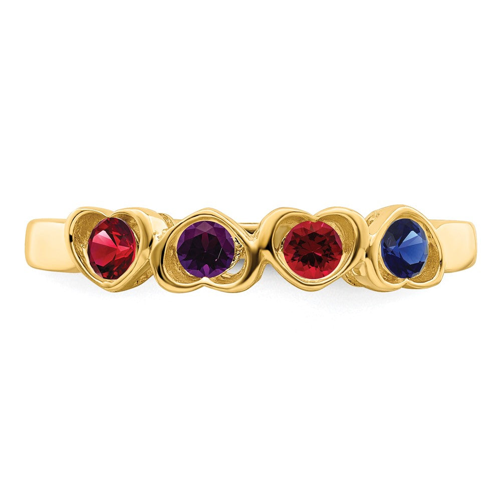 14k Synthetic Family Jewelry Ring