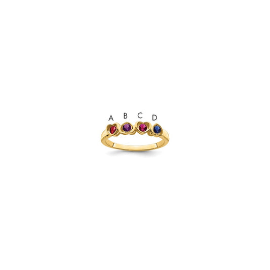 14k Synthetic Family Jewelry Ring