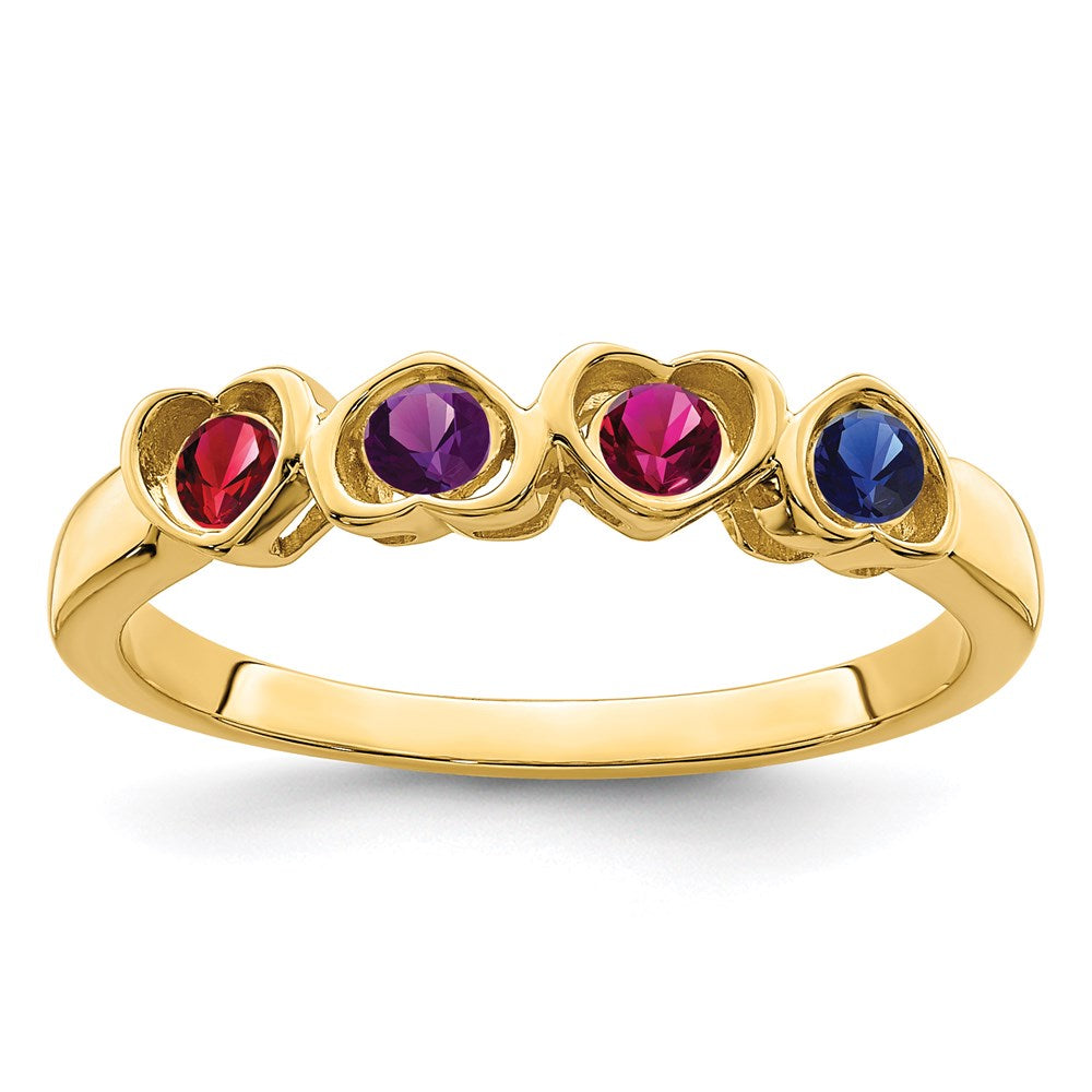 14k Synthetic Family Jewelry Ring