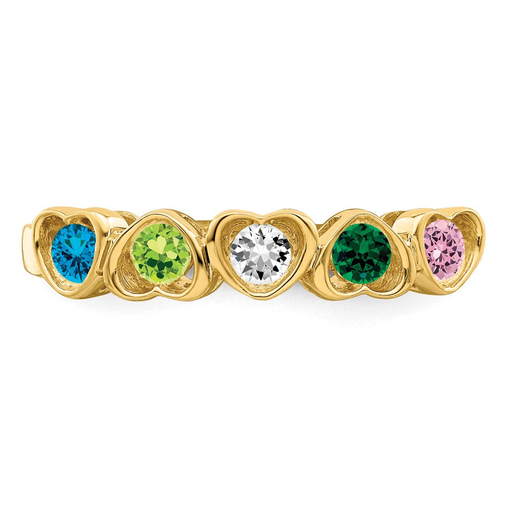 14k Genuine 5 Stone Mother's Ring