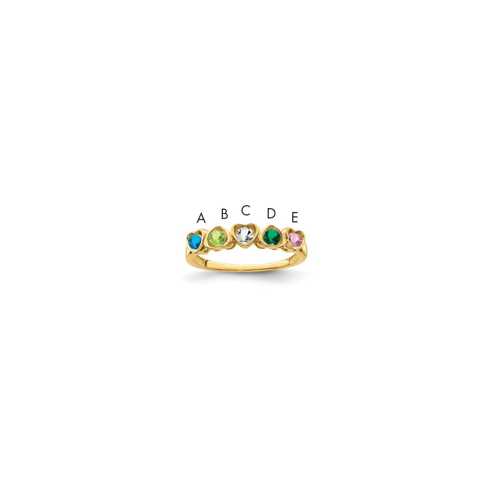 14k Synthetic Family Jewelry Ring