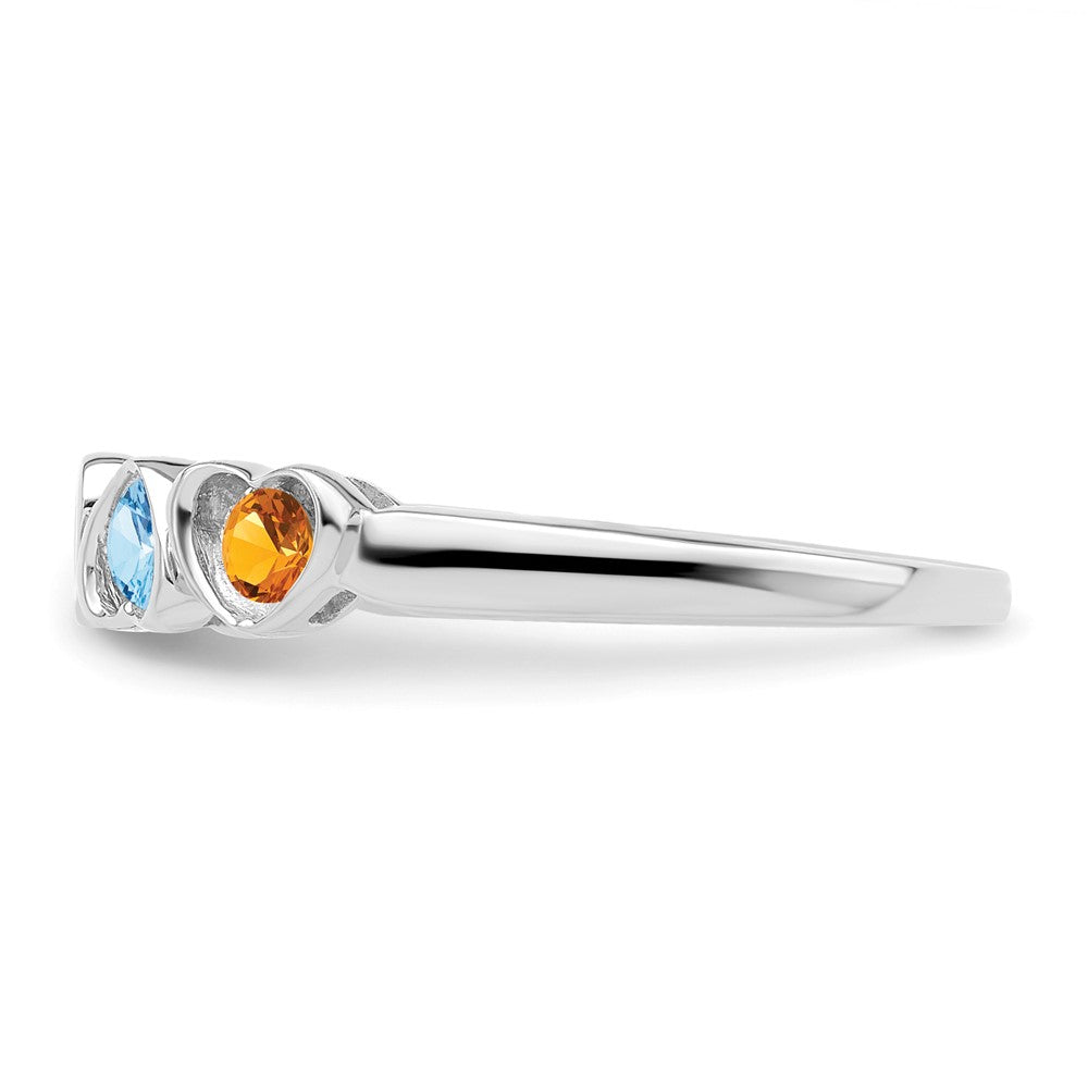 14k White Gold Synthetic Family jewelry ring