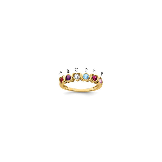 14k Synthetic Family Jewelry Ring