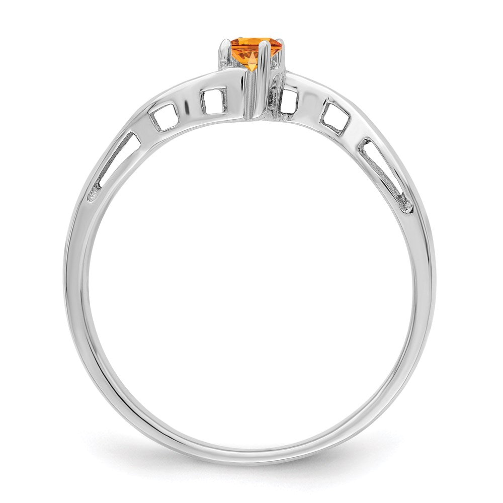 Sterling Silver Rhodium-plated Synthetic 1 Stone Mother's Ring