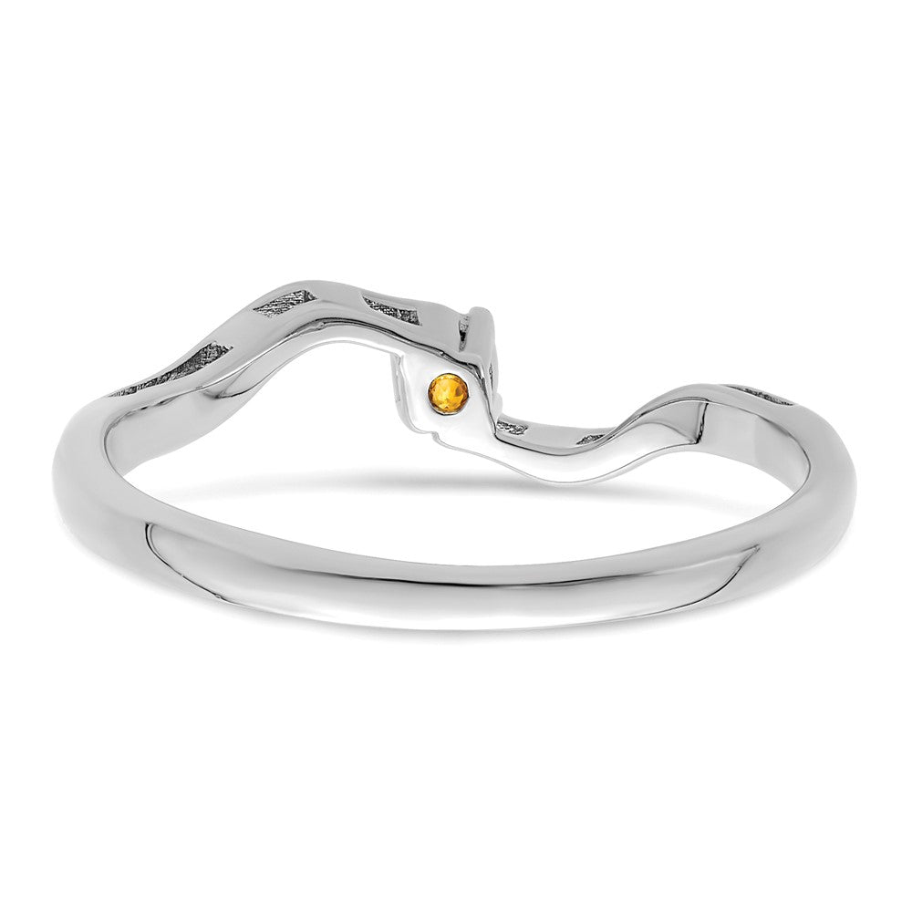 Sterling Silver Rhodium-plated Synthetic 1 Stone Mother's Ring
