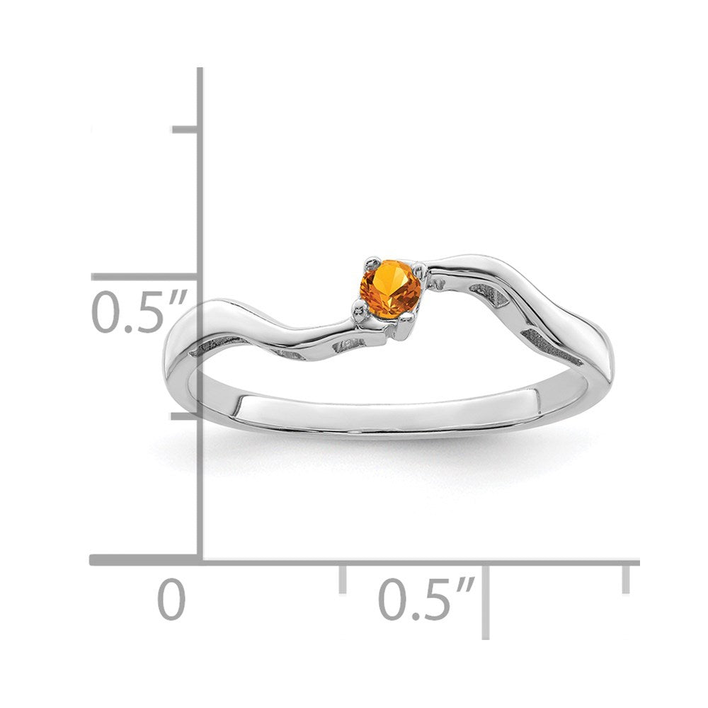 Sterling Silver Rhodium-plated Synthetic 1 Stone Mother's Ring