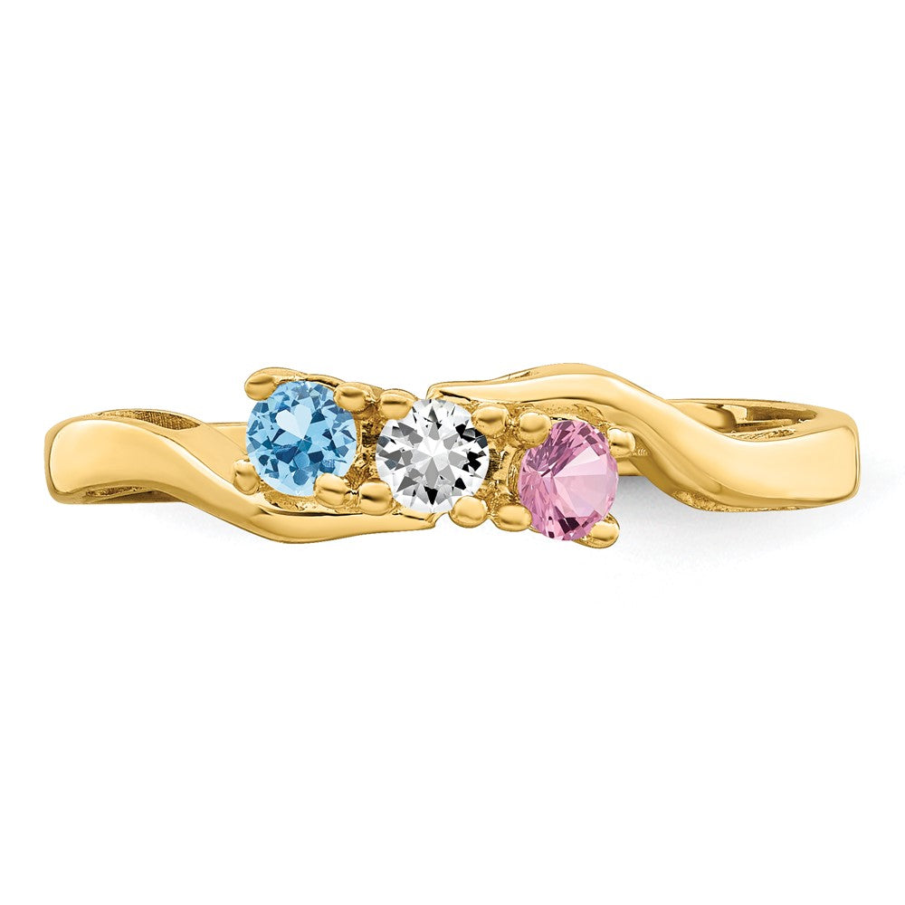 14k Synthetic Family Jewelry Ring
