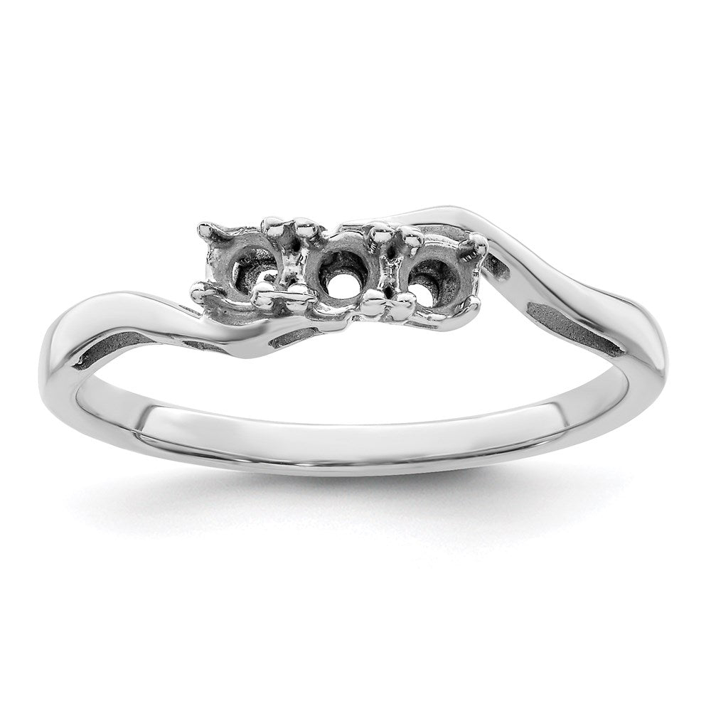 Sterling Silver Rhodium-plated Synthetic 3 Stone Mother's Ring