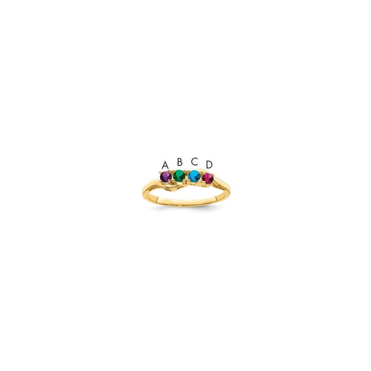 14k Genuine 4 Stone Mother's Ring