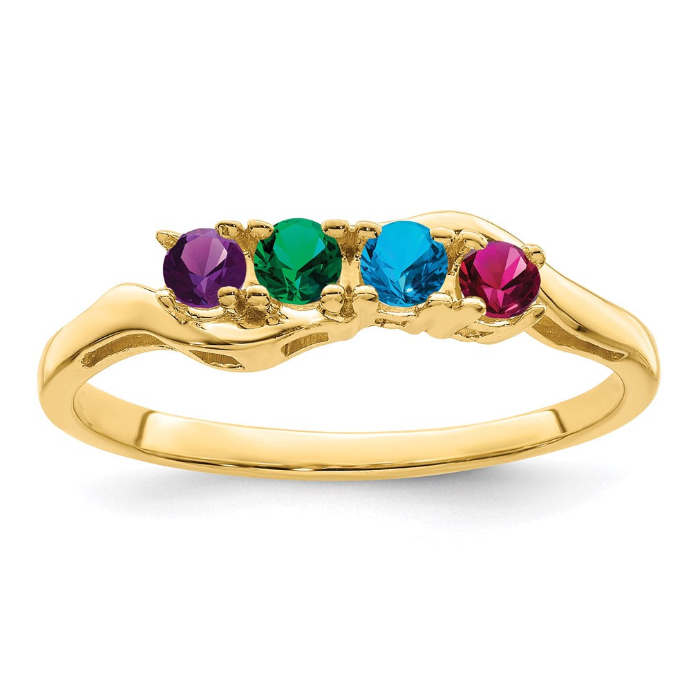 14k Genuine 4 Stone Mother's Ring