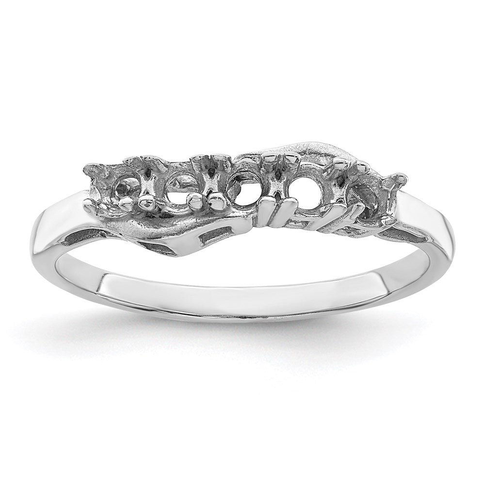 Sterling Silver Rhodium-plated Synthetic 5 Stone Mother's Ring