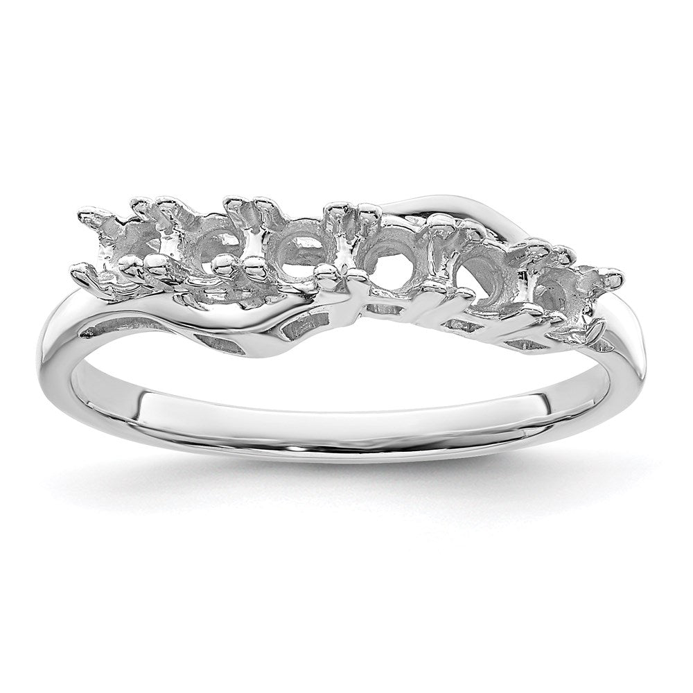 Sterling Silver Rhodium-plated Synthetic 6 Stone Mother's Ring