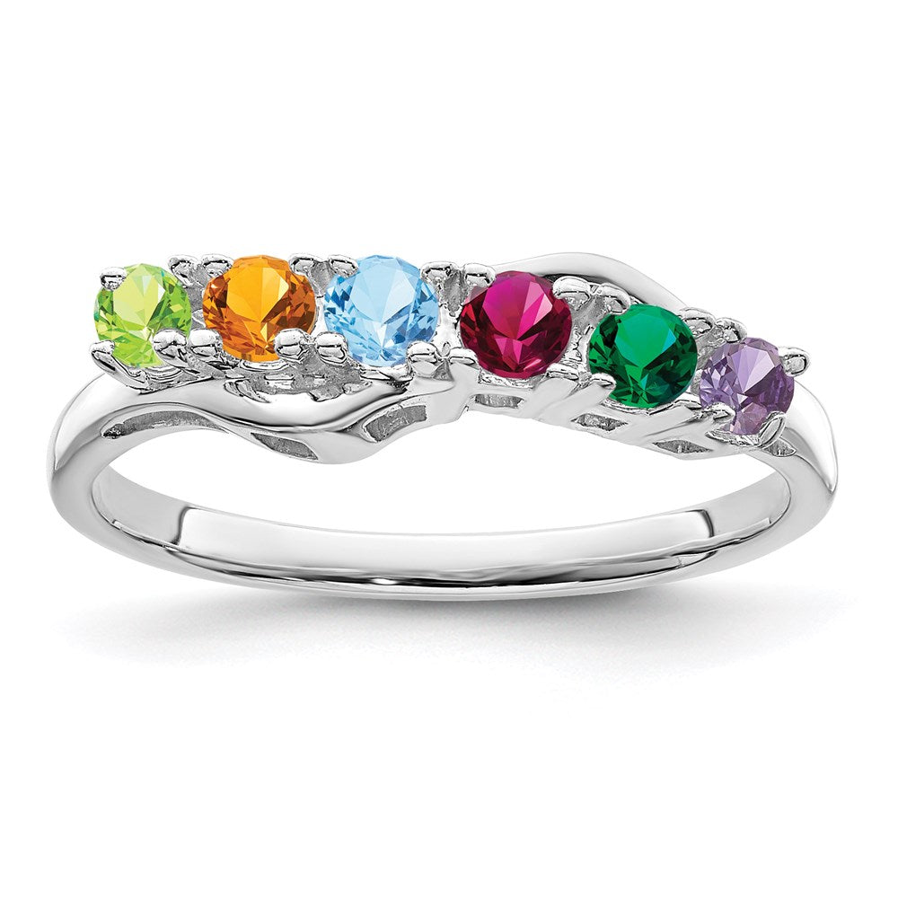 14k White Gold Family Jewelry Ring