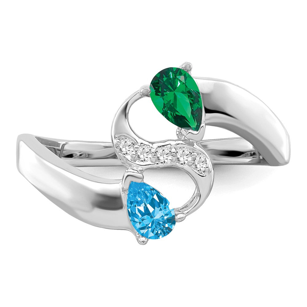 14k White Gold Genuine Family Jewelry Ring