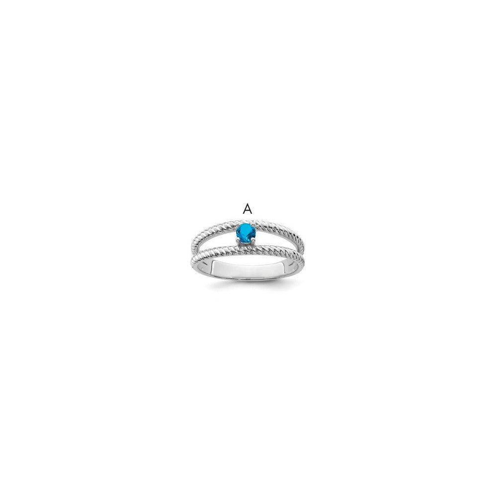 Sterling Silver Rhodium-plated Family Jewelry Ring
