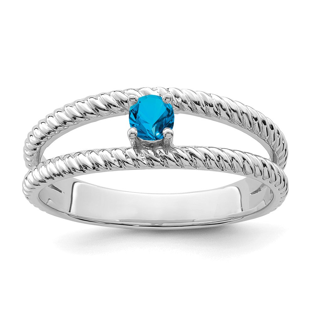 14k White Gold Synthetic Family Jewelry Ring